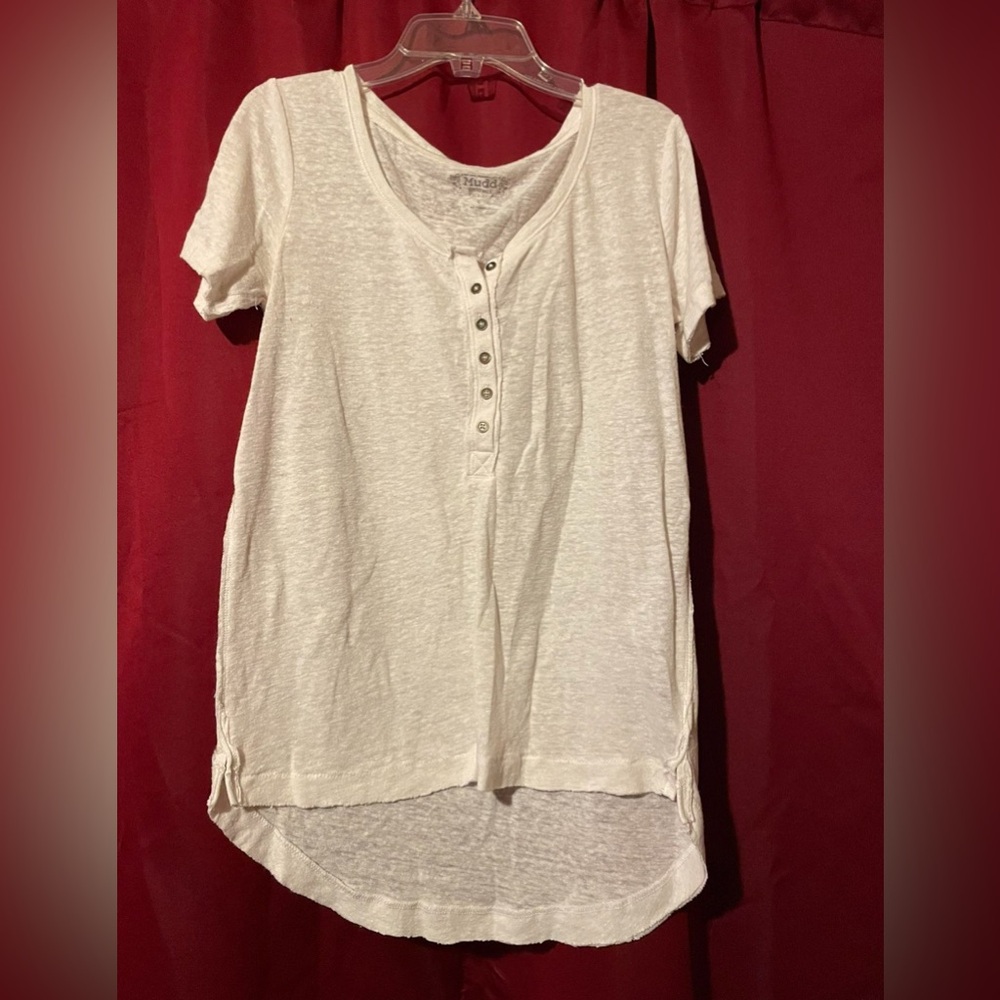 Mudd Cream Short Sleeve Blouse